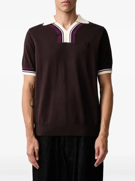 Prugasta majica Fred Perry smeđa