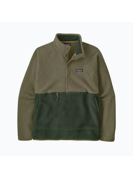 Мъжки суитшърт за трекинг Patagonia Retro Pile 1 / 2 Snap P / O old growth green зелено