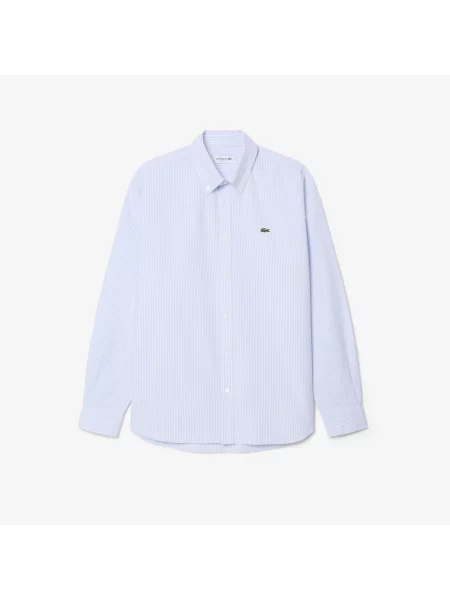 Lacoste Koszula Oxford W Paski Regular Fit niebieski