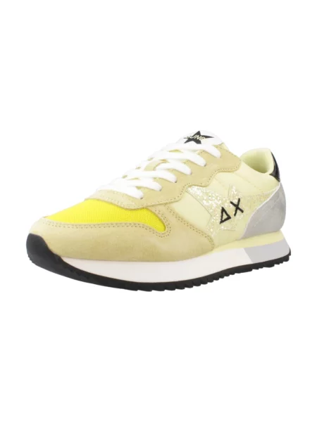 Sneakersy Sun68 z logo żółte