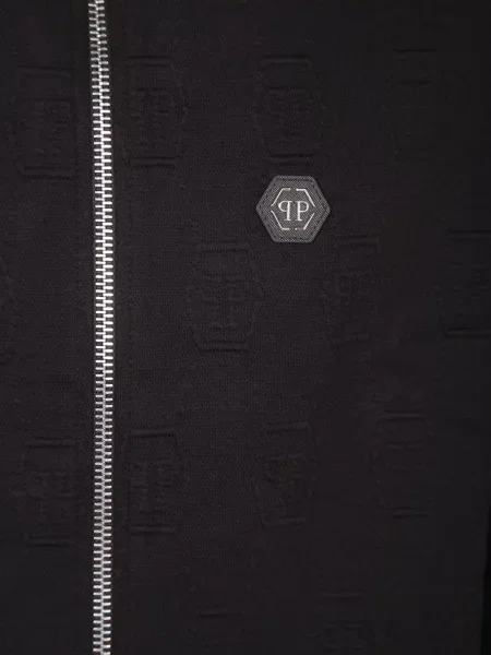 Žakárová bunda Philipp Plein černá
