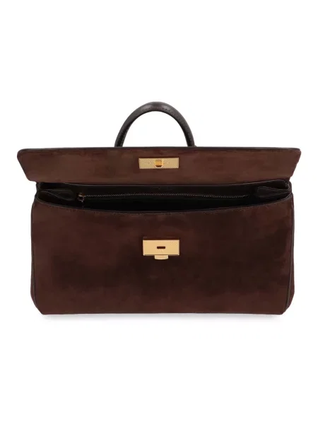 Torebka Dolce And Gabbana skórzana biznesowa brązowa