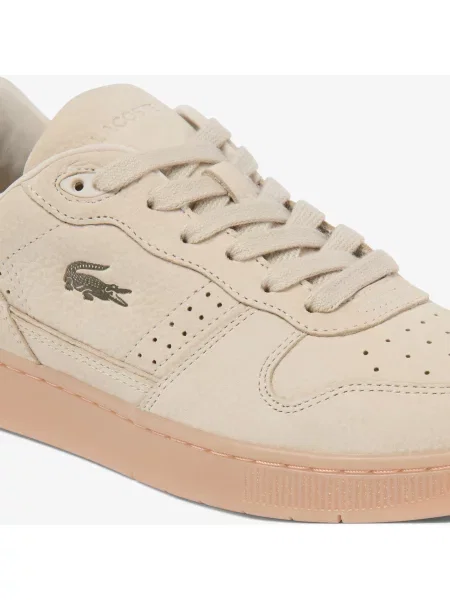 Lacoste Skórzane Sneakersy T-Clip Set Kremowe biały