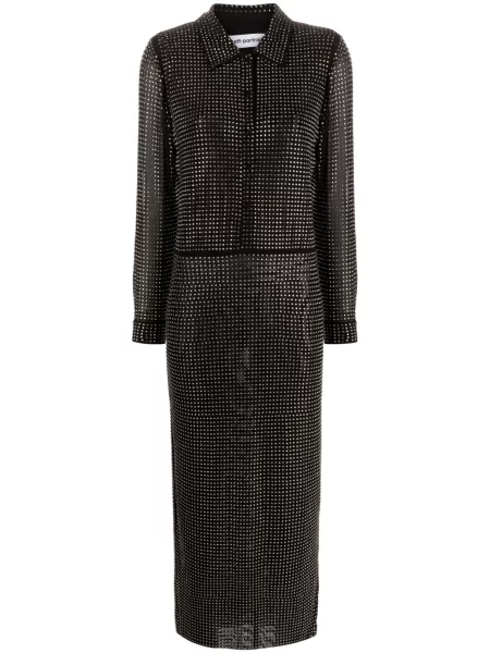 Sukienka koszulowa Self-portrait do kolan czarna