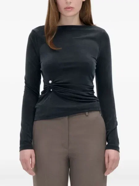 Top Stine Goya cu perle negru