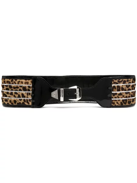 Curea Philipp Plein cu imagine cu model leopard maro