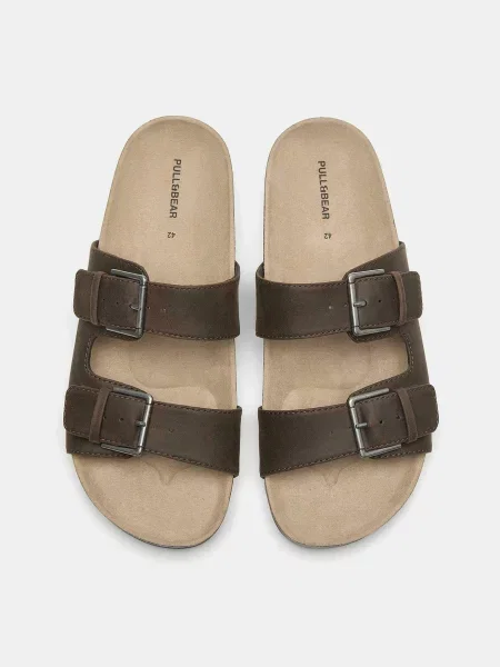 Pull&Bear Šľapky hnedá
