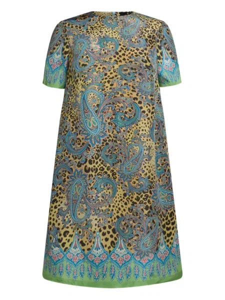 Rochie Etro cu imagine cu model paisley de costum albastru