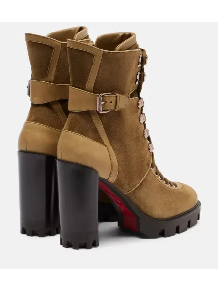 Čevlji do gležnjev Christian Louboutin iz semiša rjava
