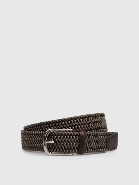 Плетеный ремень Orciani с ремешками коричневый