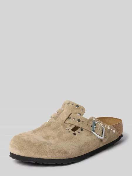 Kapcie Birkenstock skórzane beżowe