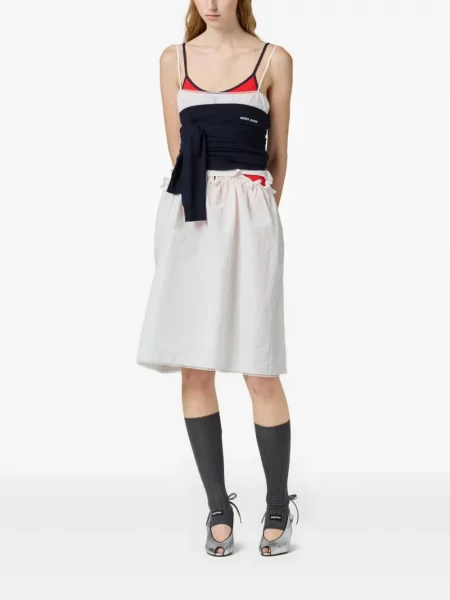 Rochie Miu Miu cu imagine de costum alb