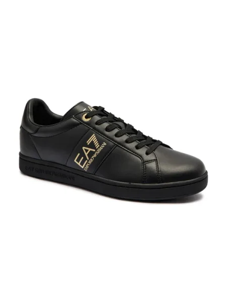 De piele sneakers negru