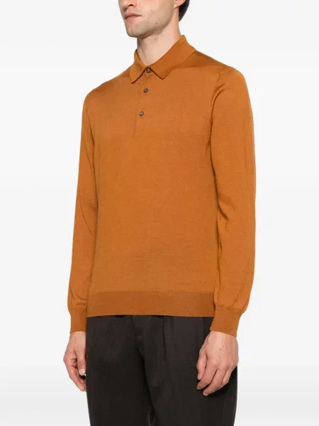 Lung tricou polo Tagliatore portocaliu