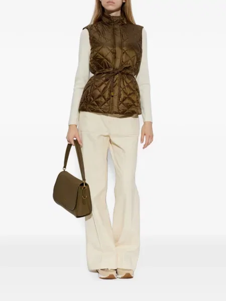 Matlasat top Michael Michael Kors cu volane cu cordon verde