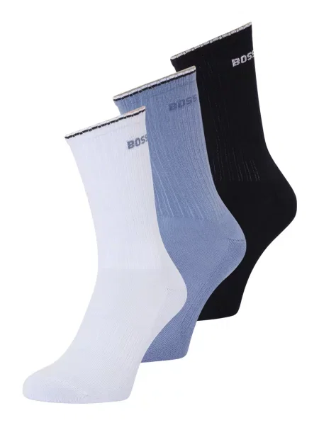 BOSS Nogavice pastelno modra / črna bela