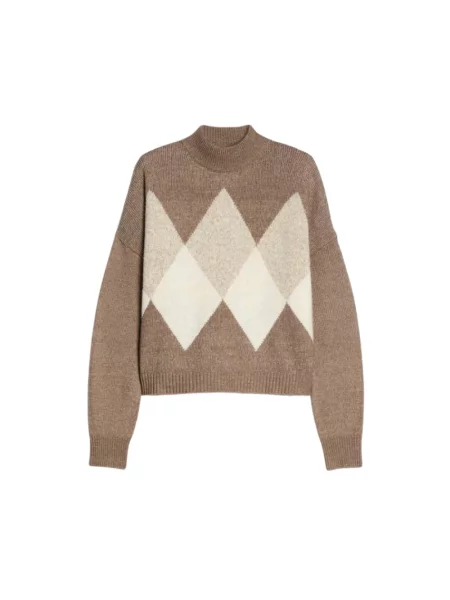 Sweter z golfem Pennyblack o skróconej długości brązowy