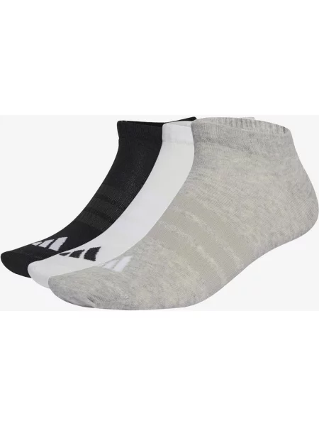 Skarpety adidas Thin&Light Essentials Low szary czarny 3 pary XS biały