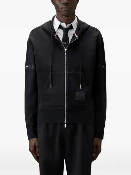 Hanorac cu glugă Thom Browne din jerseu negru