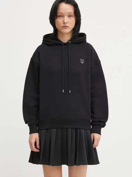 Maison Kitsuné hanorac de Bold Fox Head Patch cu glugă cu imprimeu negru