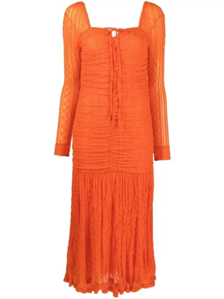 Rochie maxi Ganni lungă de costum portocaliu