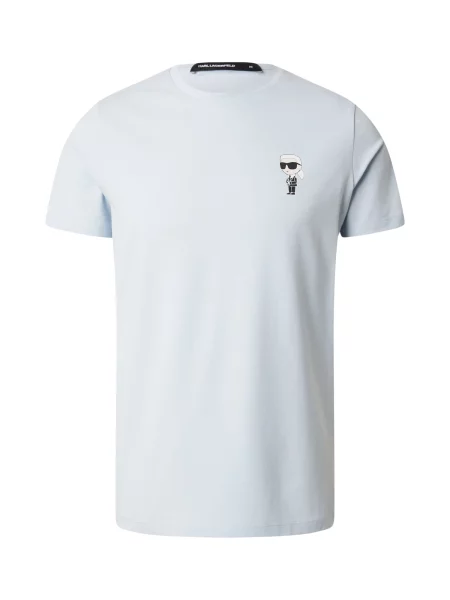 Karl Lagerfeld Tricou albastru deschis / negru alb