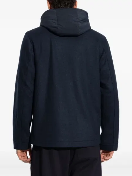 Geacă Woolrich cu glugă albastru
