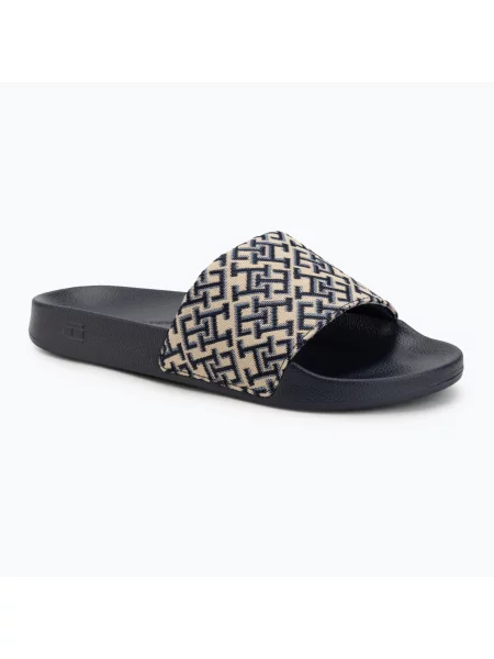 Șlapi pentru femei Tommy Hilfiger Monogram space blue albastru