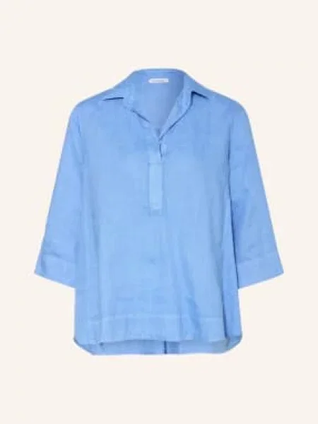 Lněná Tunika S Rukávy tmavě modrá