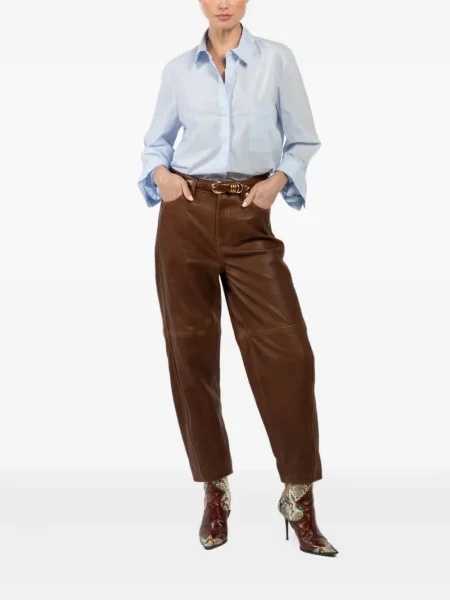 Pantaloni Simkhai din piele maro