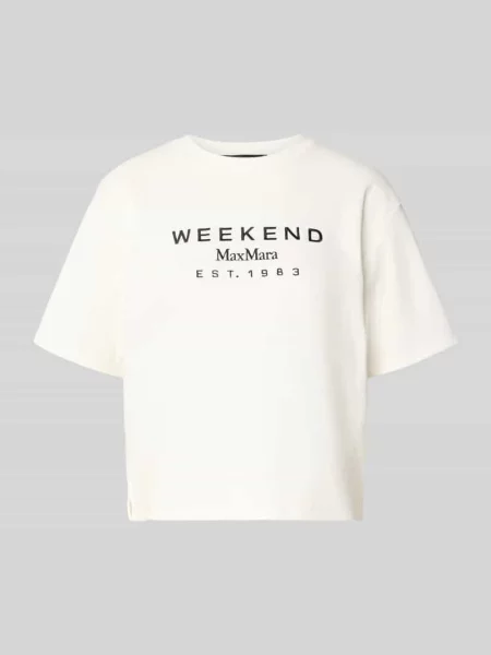 Męski t-shirt o kroju regular fit z czystej bawełny model SABATO' Weekend Max Mara biała