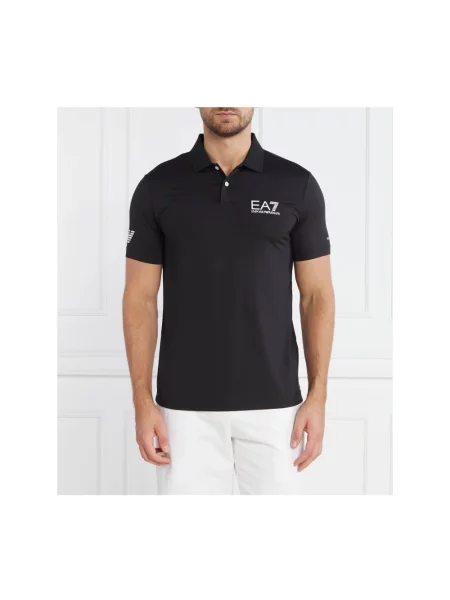 Emporio Armani polo z nadrukiem czarny