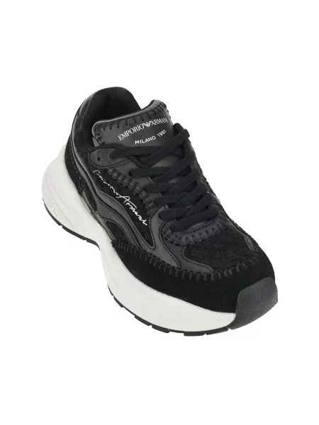 Sneakersy Emporio Armani skórzane czarne