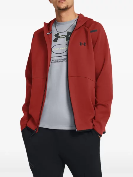 Hanorac cu glugă Under Armour din fleece roșu