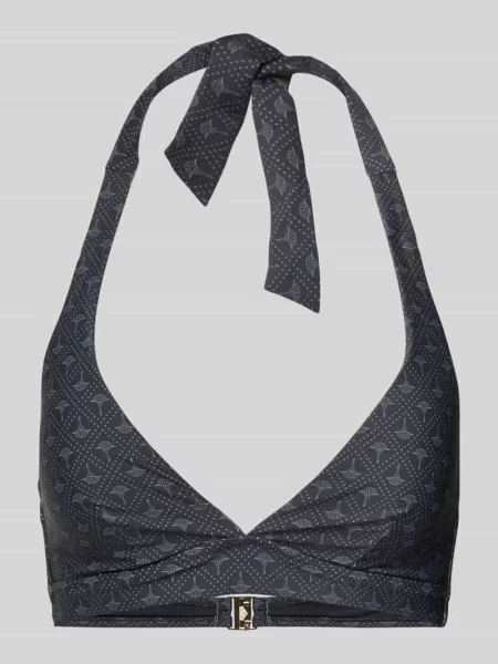 Góra bikini JOOP! Collection;Mieszanka materiałów z dodatkiem streczu;Dopasowany krój;Wiązanie na szyi;Zapięcie na haftkę czarne
