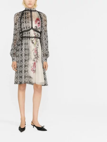 Raštuotas suknele Alberta Ferretti satininis