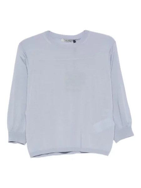 Top S Max Mara wełniany niebieski