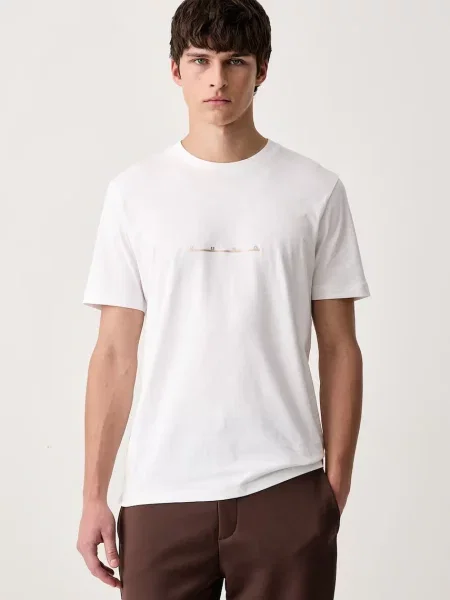 HUGO tricou din Datri alb