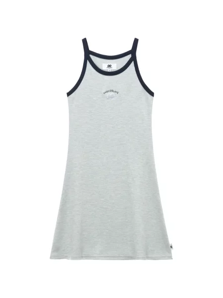 Rochie mini Chocoolate cu broderie de costum gri