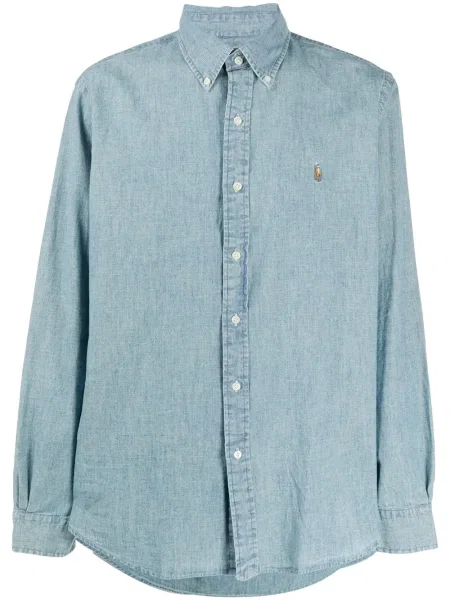 Cămașă Polo Ralph Lauren cu broderie gri