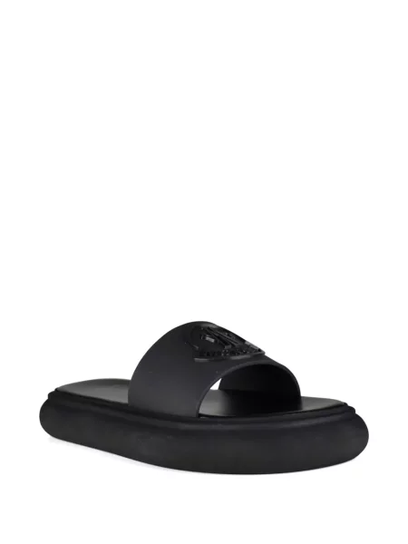 Papuci de casă Moncler cu autograf negru