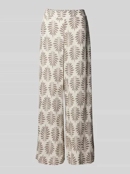 Spodnie materiałowe z szeroką nogawką i tkanym wzorem Apricot