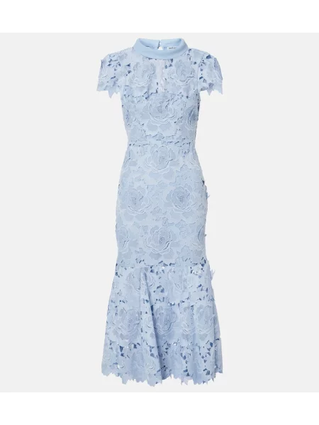 ワンピース SELF PORTRAIT FW25 Self-portrait Dresses (PF25801SBL BLUE) Blue Knit Cut Out Maxi Dress – self-portrait-EU