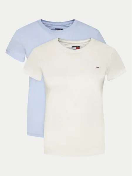 Тениска Tommy Jeans 2 броя дамска синьо
