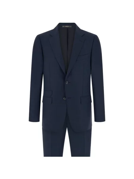 Costum Boggi Milano de lână în carouri albastru