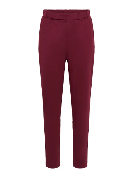 Kaffe Pantaloni cutați Jenny burgundy roșu