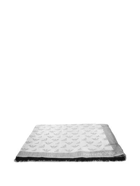 Fular Emporio Armani cu franjuri gri