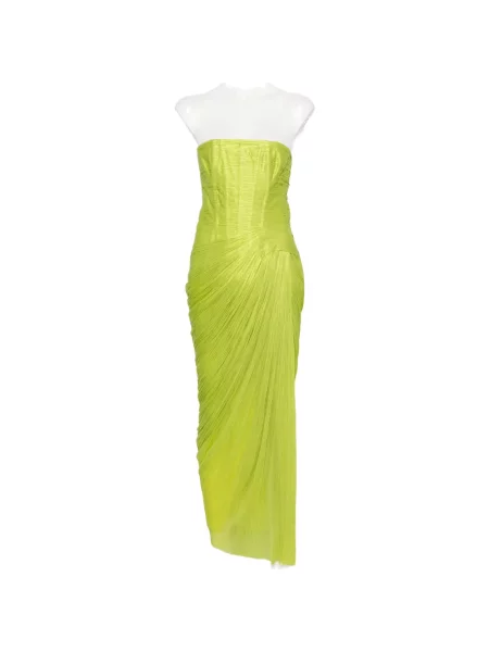 Rochie Maria Lucia Hohan plisată fără bretele de costum verde