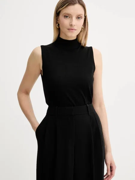 MICHAEL Michael Kors kamizelka wełniana lekki z półgolfem czarny