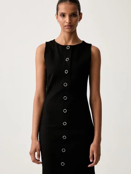 HUGO rochie bodycon cu vâscoză Nereya negru